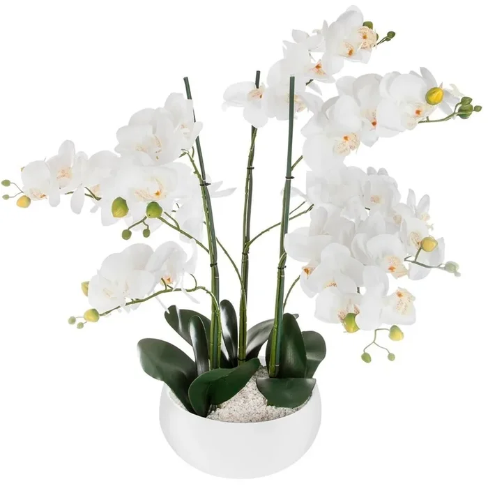 WELL HOME – Orquídea olla cerámica blanca H65