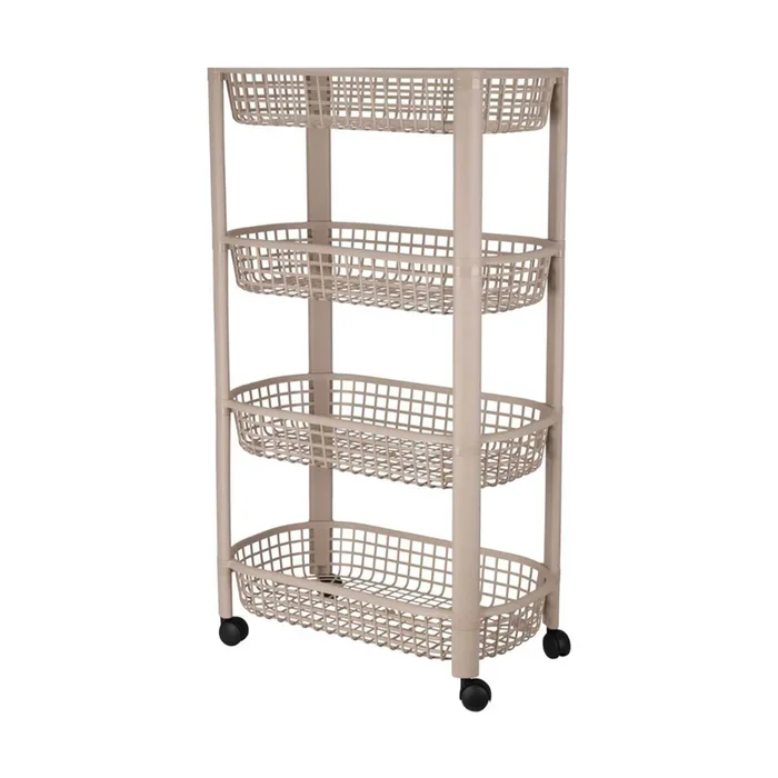 Well Home Carro de cocina con 4 ruedas color Beige