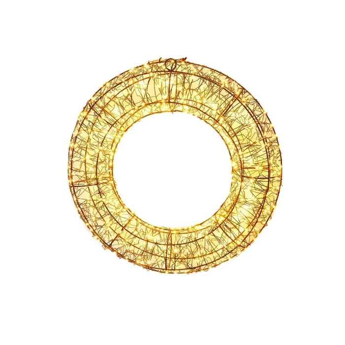 Well Home Corona Luminosa con 500 Luces LED blanco cálido marco de Metal Ø38cm