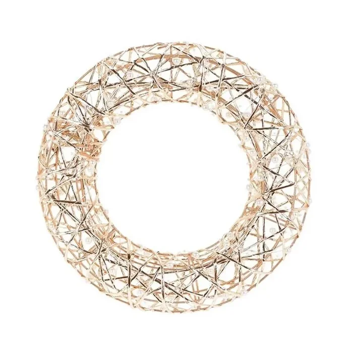 Well Home Corona Navideña en color Plata con 30 Luces LED blancas cálidas Ø40cm