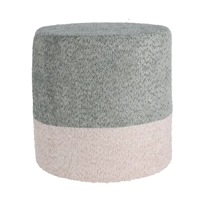 Well Home Taburete ‘Boucle‘ Ø35cm beige con azul