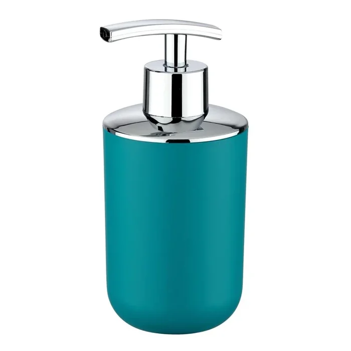 WENKO 21224100 – Dispensador de jabón BRASIL 7,3×16,5 cm turquesa/cromo brillante