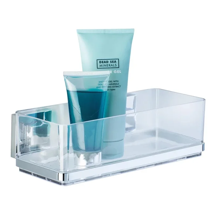 WENKO 22692100-Repisa VACUUM-LOC QUADRO ED 25,5×14 cm plateada/transparente
