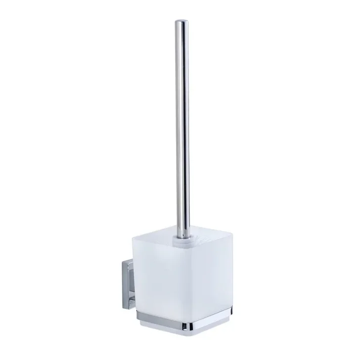 WENKO 22695100-WC cepillo de inodoro VACUUM-LOC QUADRO ED 9,5×37 cm plateado/cromo brillante/transparente