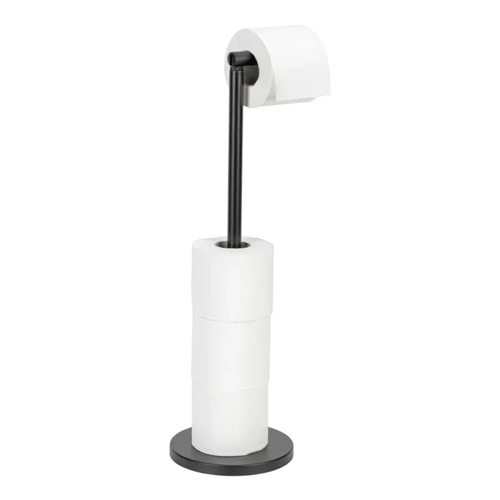 WENKO 24034100 – Soporte para papel higiénico 21×55 cm negro/plateado