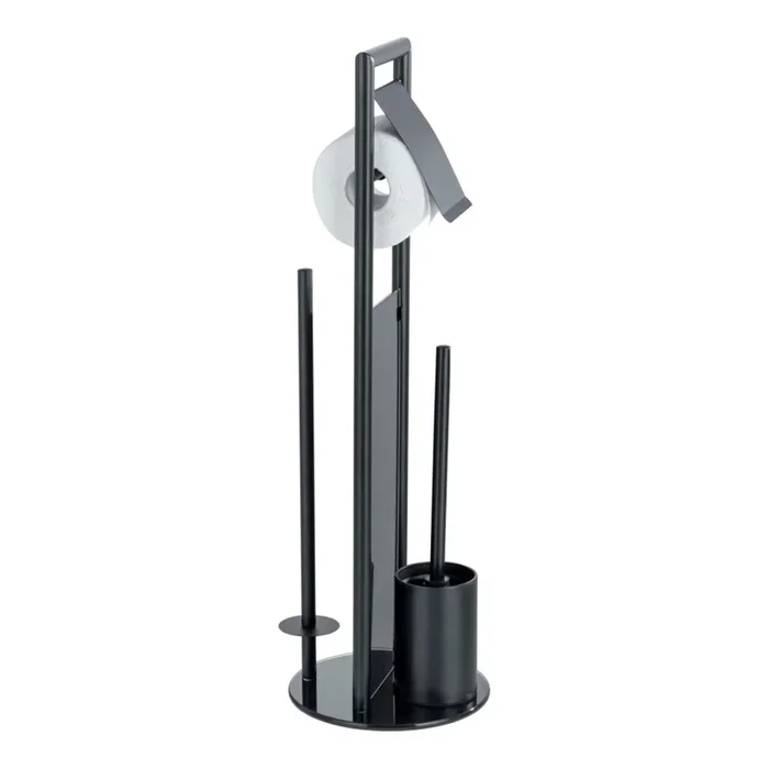 WENKO 24982800 – Juego para WC RAVINA 20×70 cm acero inoxidable/negro