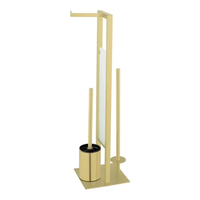 WENKO 26034100 – Juego para WC RIVALTA 18×70 cm, acero inoxidable/dorado/blanco/negro