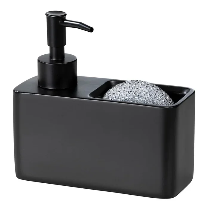 WENKO 55076100 – Dispensador de jabón BLACK OUTDOOR KITCHEN 14,5×14,3 cm negro