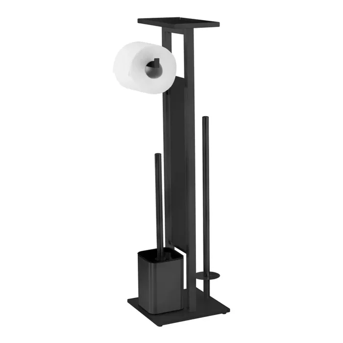 WENKO 71558800 – Set para WC DEBAR 21×70,5 cm acero inoxidable/negro