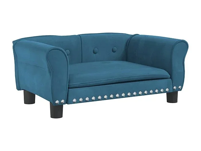 West Branch Cama para perros de terciopelo azul 70x45x30 cm