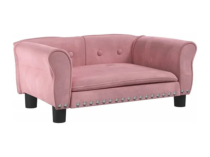 West Branch Cama para perros de terciopelo rosa 70x45x30 cm