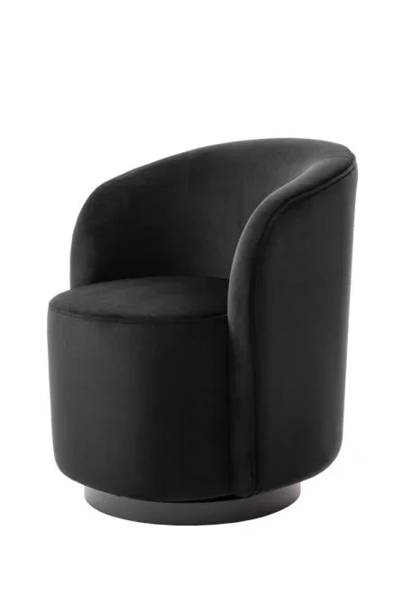 West End Silla Giratoria de comedor – Negra – Base Negra