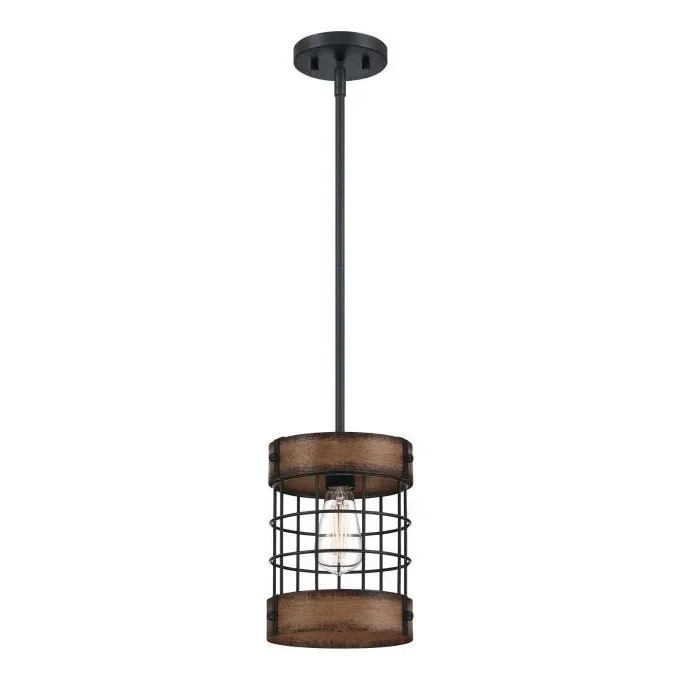 Westinghouse 61179 – Lámpara colgante LANGSTON 1xE27/60W/230V barnwood