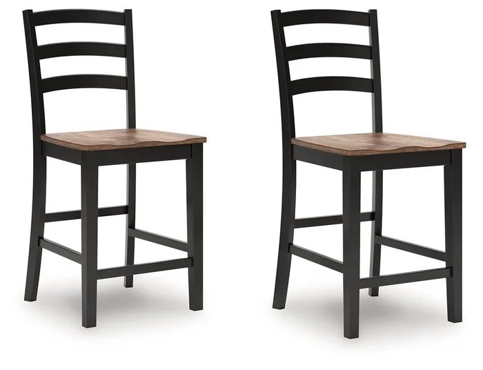 Wildenauer Brown/Black Counter Height Barstool, Set of 2