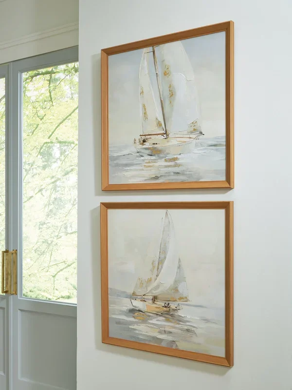 Winbrook Gray/Tan/Gold Finish Wall Art Set (Set of 2)