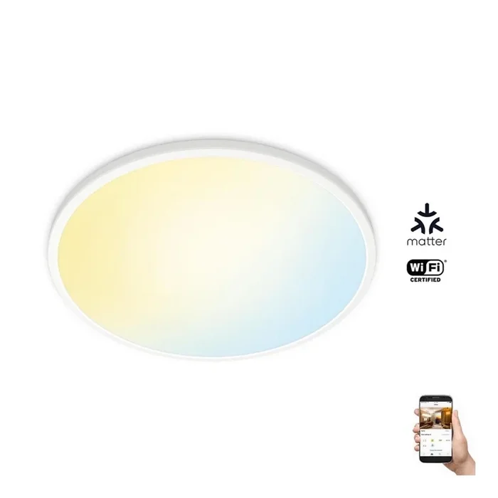 WiZ – Plafón LED regulable SUPERSLIM LED/22W/230V 2700-6500K Wi-Fi blanco