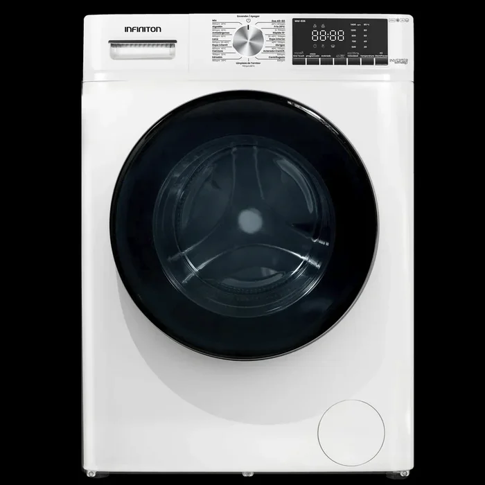WM-82B Lavadora 8kg, 1400 Rpm, A+++ (b) Inverter, Blanca, Easyplay,360xl Door,selección De Temperatura 20/30/40/60/90,funcion Vapor , Add Clothing, 15 Programas,84,7x60x52 Cm- Infiniton