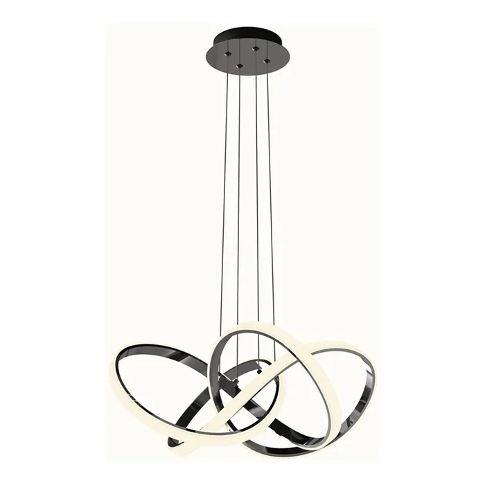 Wofi 6134-105L – Lámpara de araña LED regulable INDIGO LED/50W/230V negro/cromo brillante