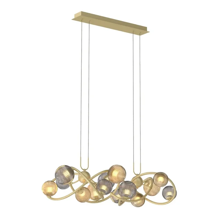 Wofi 7015-1404 – Lámpara LED colgante METZ 14xG9/3,5W/230V dorado/gris