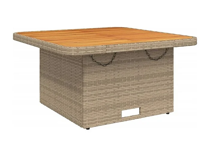 Ylva Set comedor de jardín 3 pzas con cojines ratán sintético beige