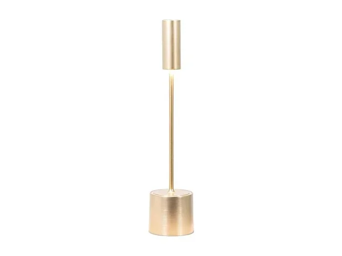 Zafferano – Lámpara de mesa LED recargable Carolina con atenuación táctil – Para interior y exterior – Latón cepillado