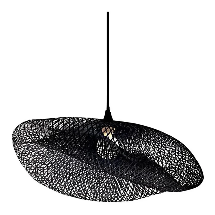 Zambelis 19108 – Lámpara colgante 1xE27/40W/230V bambú/negro