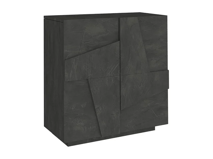 Zapatero Dfogl, Mueble multiusos con 2 puertas, Zapatero de entrada, 100% Made in Italy, cm 81x38h86, Pizarra con detalle