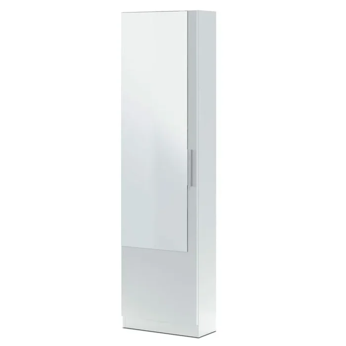 Zapatero Kristal 1 puerta Blanco Artik (Blanco Mate) 50 x 180 x 22 cm
