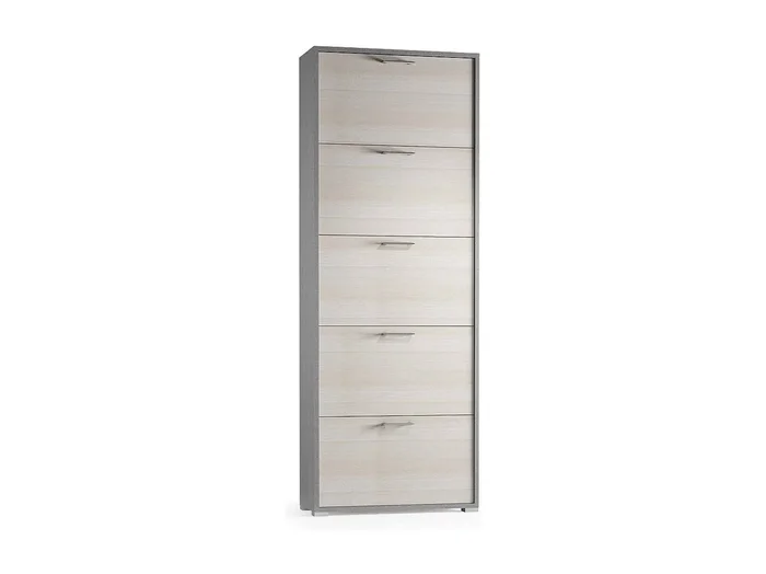 Zapatero Margherita, Mueble de entrada multiusos con 5 puertas plegables, Zapatero moderno, 100% Made in Italy, 67x18h184 cm, Alerce