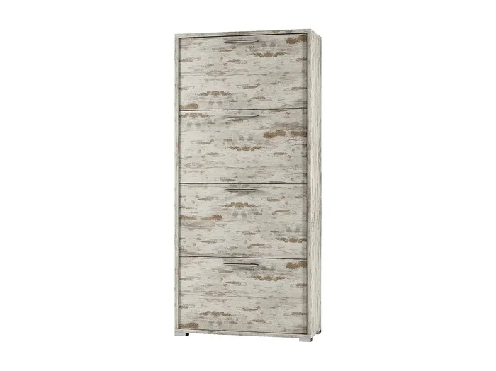 Zapatero rosa, Mueble de entrada multiusos con 4 puertas plegables, Zapatero de doble profundidad, 100% Made in Italy, 67x28h147 cm, Vintage