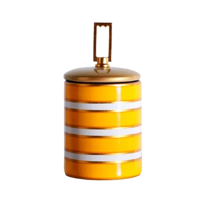Zarek Tibor, de Cerámica, en color Amarillo, de 12x12x24cm – Lastdeco