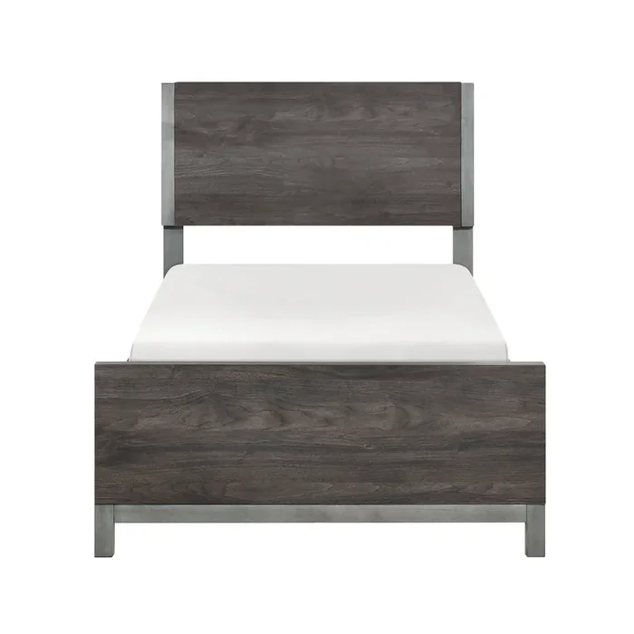 Zephyr Brownish Gray Twin Panel Bed