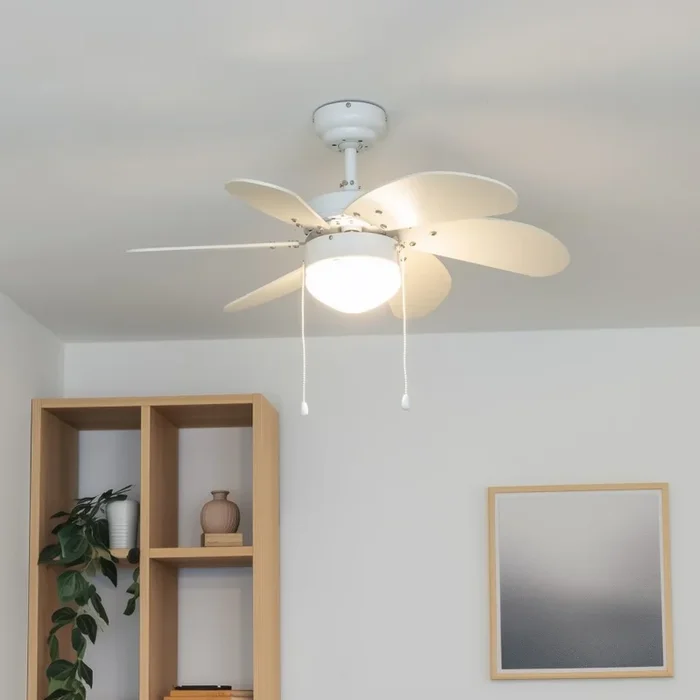 ZEVENTI – Ventilador de techo FAMARA 1xE14/60W/230V blanco