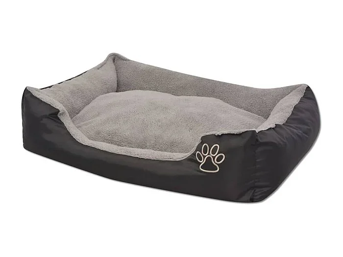 Zilena Cama para perro con cojín acolchado Talla L negra
